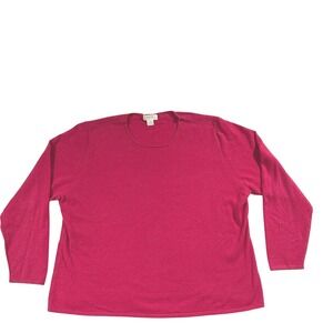 Marshall Fields Cashmere Sweater Magenta Pink Crew Neck Pullover Womens 3X